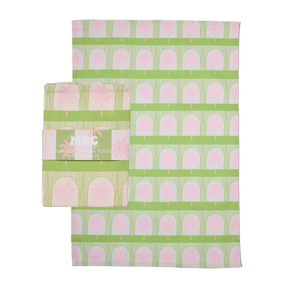 Palm Tile Green Luxury Tea Towel