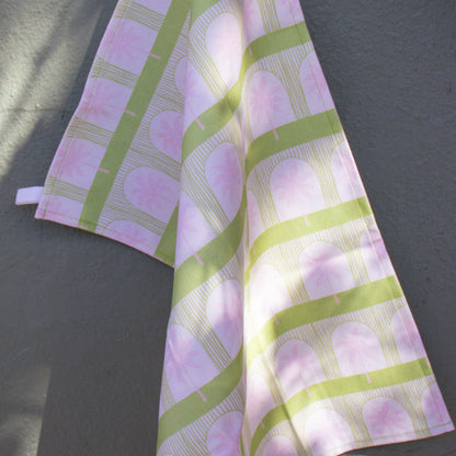 Palm Tile Green Luxury Tea Towel