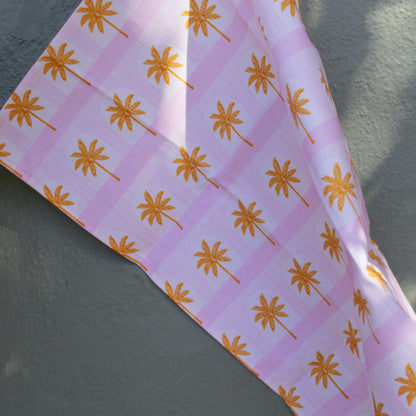 Palm Tile Pink Luxury Tea Towel