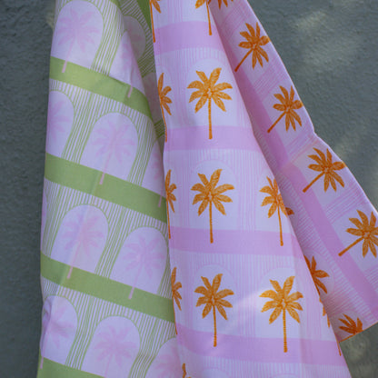 Palm Tile Green Luxury Tea Towel