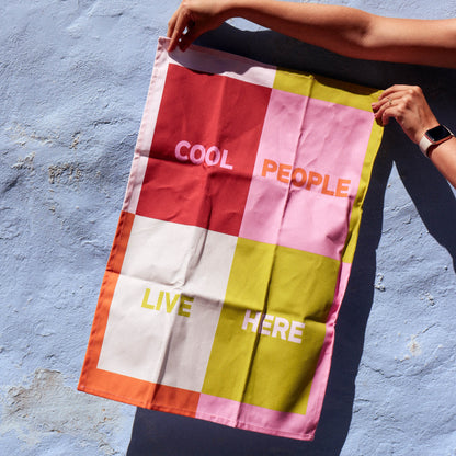 Cool People Live Here Luxury Tea Towel